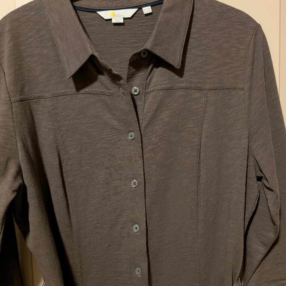 Boden Taupe Tara Jersey Shirtdress/Tunic, Like New, US 10R - Picture 4 of 15